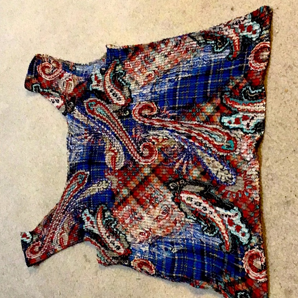 Multi color stretch blouse, large could fit medium